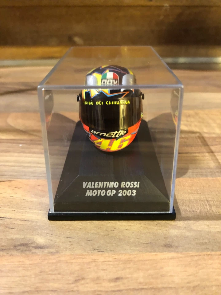 1/8 CASQUE HELMET VALENTINO ROSSI MOTO GP 2003 MINICHAMPS - Photo 2/3