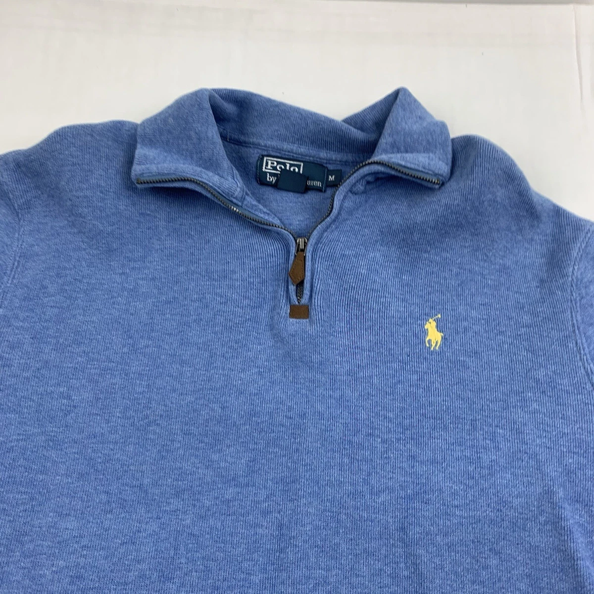 Vintage Polo Ralph Lauren Quarter Zip Sweatshirt Adult Medium Blue Collared Y2K