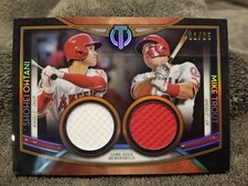 2020 Topps Tribute - Dual Player Relics Mike Trout, Shohei Ohtani #DR-OT 1 of 25