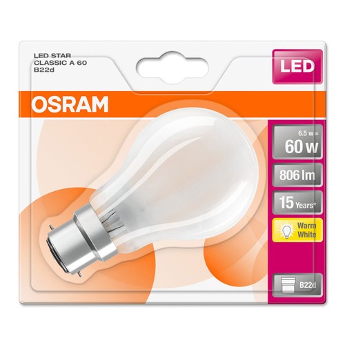 2 x Osram LED Filament Birnen A60 7W = 60W B22d matt Lampen 806lm warmweiß 2700K - Bild 5 von 5