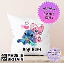 Image of Personalised Disney Lilo & Stitch Cushion Any Name Cushion Cover 40x40cm V11