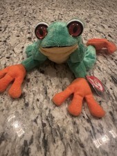 2001 VINTAGE TY BEANIE FROG NAMED "PANAMA" PLUSH/STUFFED ANIMAL