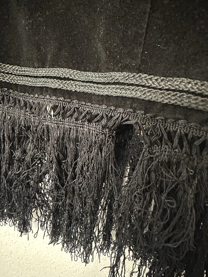 复古 Y2K Festival 波西米亚条纹嬉皮背心 Forever 21 中号黑色 — 第 3/4 张图片