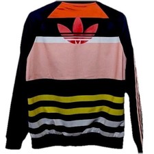 Adidas Retro Black Pink Stripe Full Zip Satin Track Jacket Women's S40EU. Sz46
