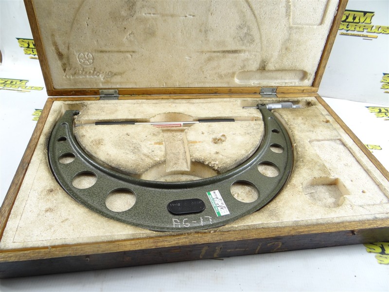 MITUTOYO 11-12" OUTSIDE MICROMETER CARBIDE FACED .0001" GRAD 103-226A