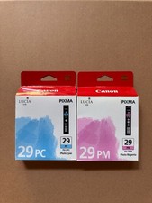 2 x Canon PGI-29 Photo Magenta Photo Cyan Tank For Pixma Pro-1 OEM Sealed