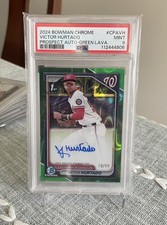 2024 Bowman Chrome Victor Hurtado Green Lava Auto /99 PSA 9 Nationals #CPA-VH