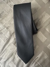 Perry Ellis Portfolio Tie Mens One Size Black Textured Solid Necktie Formal