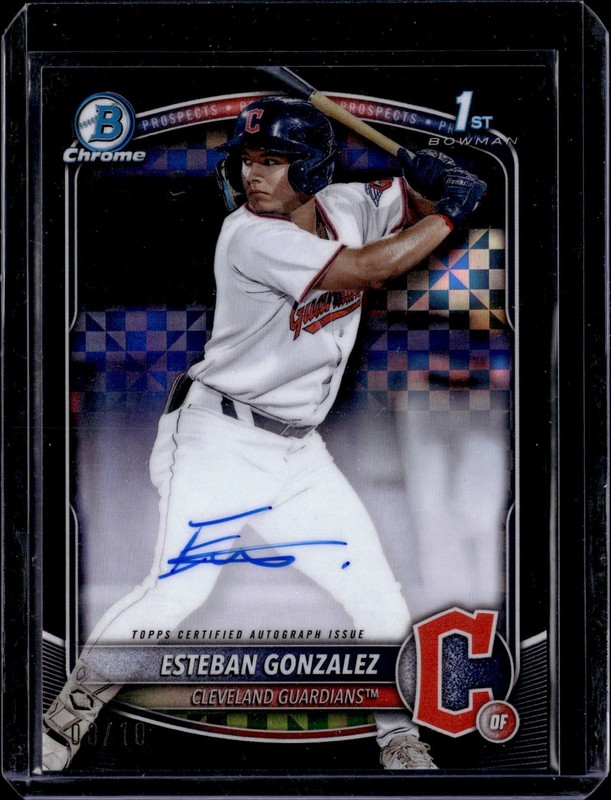 2025 Bowman Chrome Prospect Auto Esteban Gonzalez #CPA-EGO Black X-fractor /10