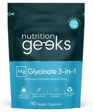 Magnesium Glycinate 3-in-1 Complex 1800mg 90 Vegan Capsules 0.07 per thousand milligrams