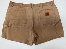Carhartt B25BRN Vintage Mens 42 x5 Brown Faded Duck Canvas Carpenter Shorts USA