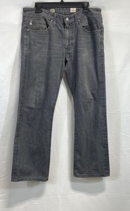 AG Adriano Goldschmied Men's Gray Straight Leg Faded Jeans Size 34x28