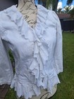 LRL LAUREN JEANS CO. Petite 4P White Denim Ruffled Eyelet Lace Jacket — photo 7