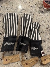 NEW Rare TOUR ISSUE Iliac/Cleveland Golf LEATHER MADE IN USA Headcover Set