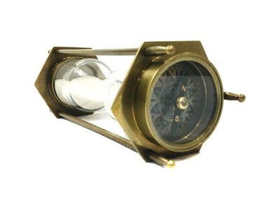 sand timer hour glass brass sand timer with both side compass working timer