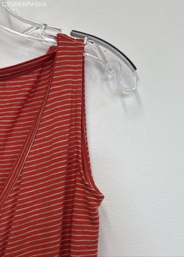 Fantastic Fawn Orange Striped Sleeveless Tie Front Top - Size Small Made in USA - Picture 5 of 8