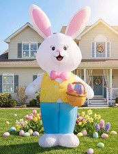 14FT Giant Easter Bunny Inflatable Outdoor Decoration, Extra Tall Bunny Blow Up