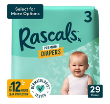 Rascals Premium Absorbent Baby Diapers Size 3, 29 Count