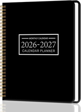 Monthly Planner 2026-2027, 2-Year Calendar Book, 9" X 11"  Jan 2026-Dec 2027, S