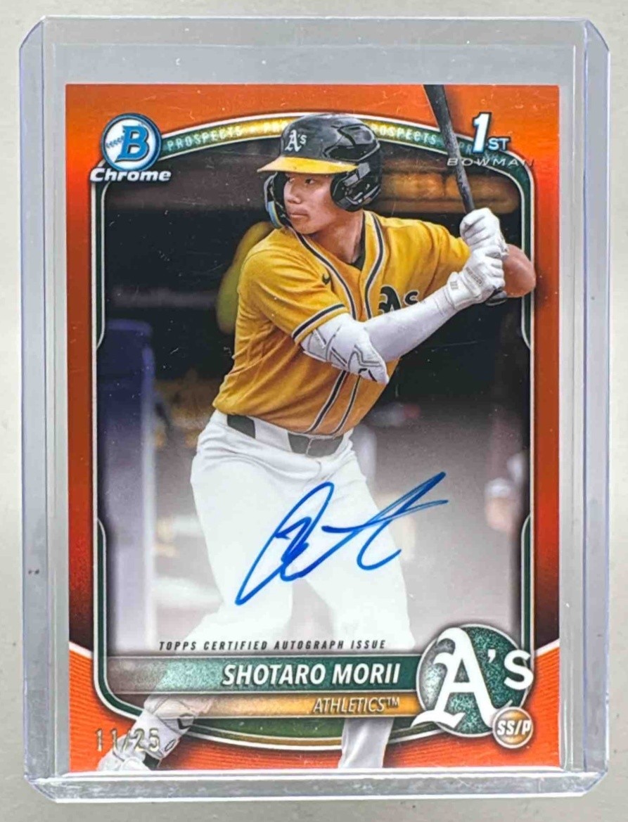 Shotaro Morii 2025 Bowman Chrome #CPA-SM Orange Refractor 1st RC Auto 11/25