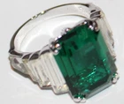 Fantastic flawless  SMITHSONIAN INSTITUTE signed replica emerald ring #450
