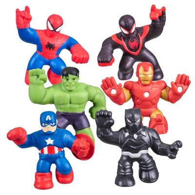 Marvel Mega Mini 6 Pack - Squishy, Stretchy, Gooey Mini Heroes - Ironman, Spider