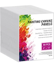 Uimoso Canvas Boards for Painting 60Pack 8 x 10 Inch Blank Canvases for Painting