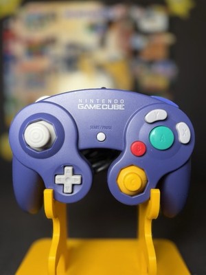 ORIGINAL NINTENDO GAMECUBE CONTROLLER LILA PURPLE TOP ZUSTAND GAMEPAD KAUFEN