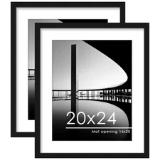PEALSN 20x24 Picture Frame Set of 2, Display Pictures 16 x 20 with Mat or 20 ...