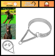 Adjustable Martingale Dog Collar - Stainless Steel Chain, Chew-Proof, 26"-28" fo