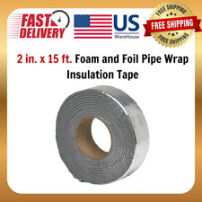 2 in. x 15 ft. Foam and Foil Pipe Wrap Insulation Tape   Self Adhesive HVAC Duct
