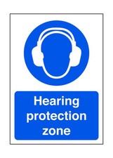Hearing protection zone - safety sign, ppe clothing, ppe - for indoor/outdoor u