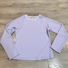 So Sporty Lavender Pullover Long Sleeve Top Women Medium M Made in USA
