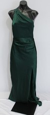 Lulus Women's Emerald Satin One-Shoulder Maxi Dress AP2 Emerald Small NWT