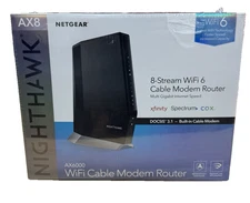 NETGEAR Nighthawk AX6000 Wi-Fi 6 Router & DOCSIS 3.1 Cable Modem CAX80-100NAS-OB