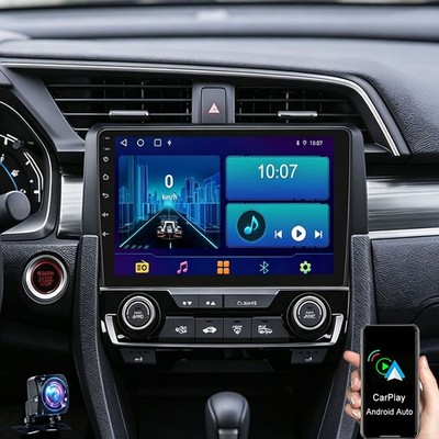 9''Android 15 Autoradio Carplay GPS SAT Navi DAB BT KAM For Honda Civic 2016-2021