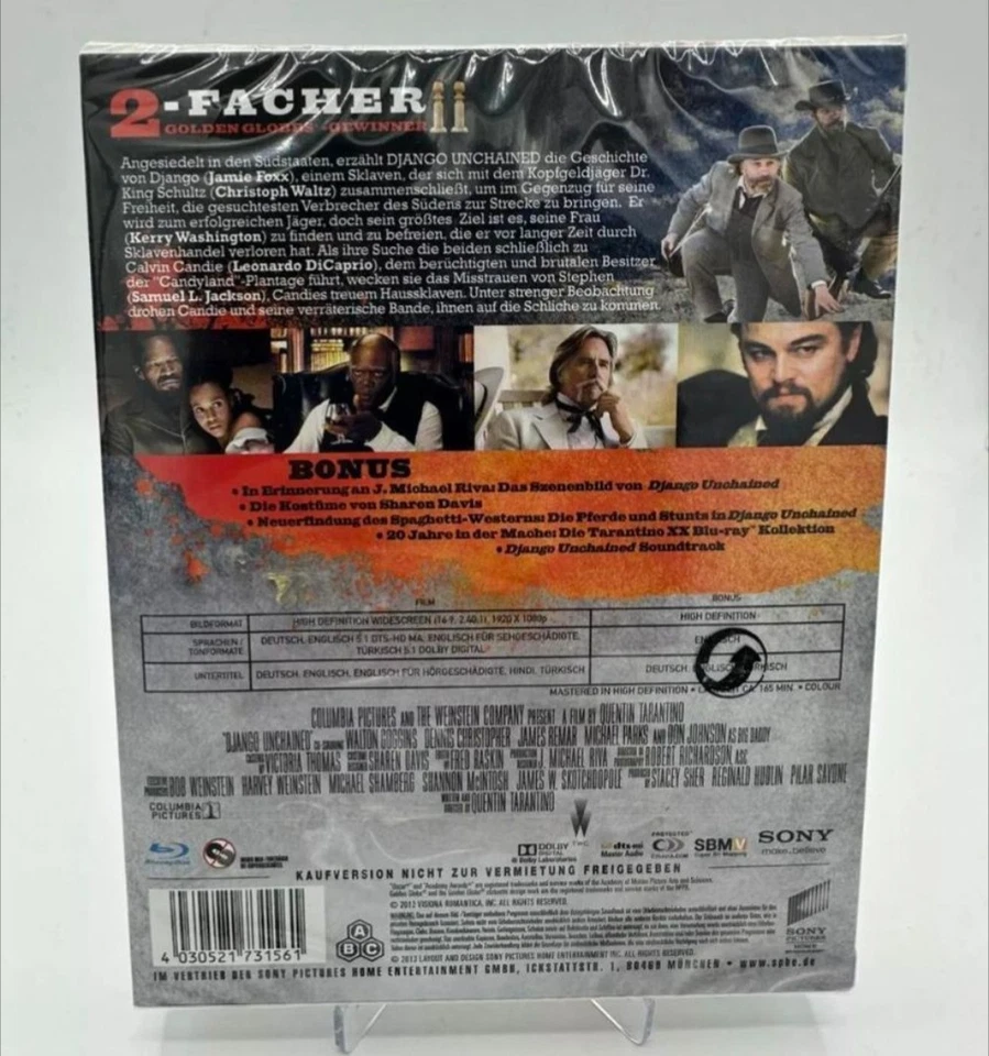 Django Unchained Tarantino DVD Blu-Ray Exklusiv Limited Digipack mit Soundtrack - Bild 2 von 2