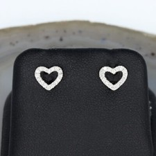 Wert 790 € Brillant Ohrstecker Herz (0,13 carat) 585 14 Karat Weiß Gold