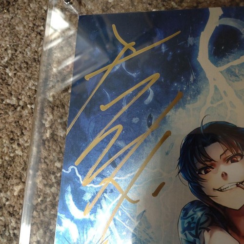 Black Lagoon Revy Metallic Art Original Signature Autograph - Picture 3 of 10