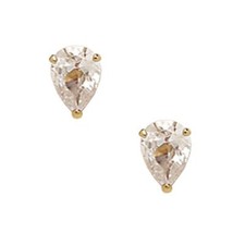 Women/Children's Stylish 14K Solid Yellow Gold 7x5MM Teardrop Studs PushBack