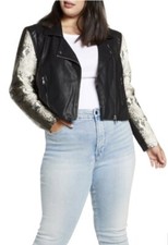 Nordstroms Halogen Cropped Faux Leather Snake Print Jacket..! Plus Size 1