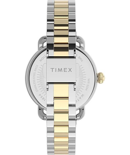 BRANDNEU DAMEN TIMEX UHR SILBERZIFFERBLATT ZWEIFARBIG EDELSTAHLARMBAND - Bild 4 von 5