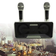 Wireless Bluetooth Dual Microphone Karaoke All-In-One Speaker for Home Outdoor U