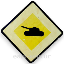 Ex-Army Vintage Wall Sign TANK Danger Warning Soviet Military Loft Indusrial