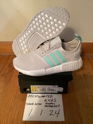 DS 2018 Adidas NMD R1 Low Grey Clear Mint (D96689) Grade School Sz 5Y
