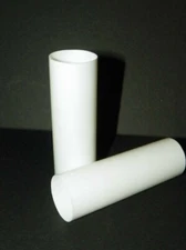 Lot of Two 3" White Plastic Medium Base Candle Covers / Sleeves ( 1-1/4" OD)