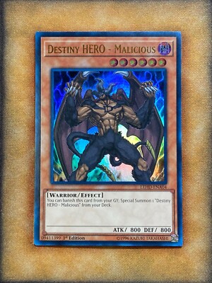 Yugioh Destiny HERO - Malicious LEHD-ENA04 Ultra Rare 1st Ed NM