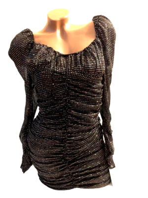 VS For Love & Lemons Black Mesh Glitter Puff Sleeve Mini Ruched Dress Size S NWT | eBay VS For Love & Lemons Black Mesh Glitter Puff Sleeve Mini Ruched Dress Size S NWT | eBay