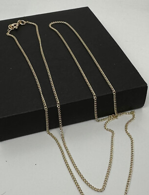 9ct Yellow Gold 1.3mm Curb Open Link Chain 22'' / 55cm Neck Chain (G1416C)