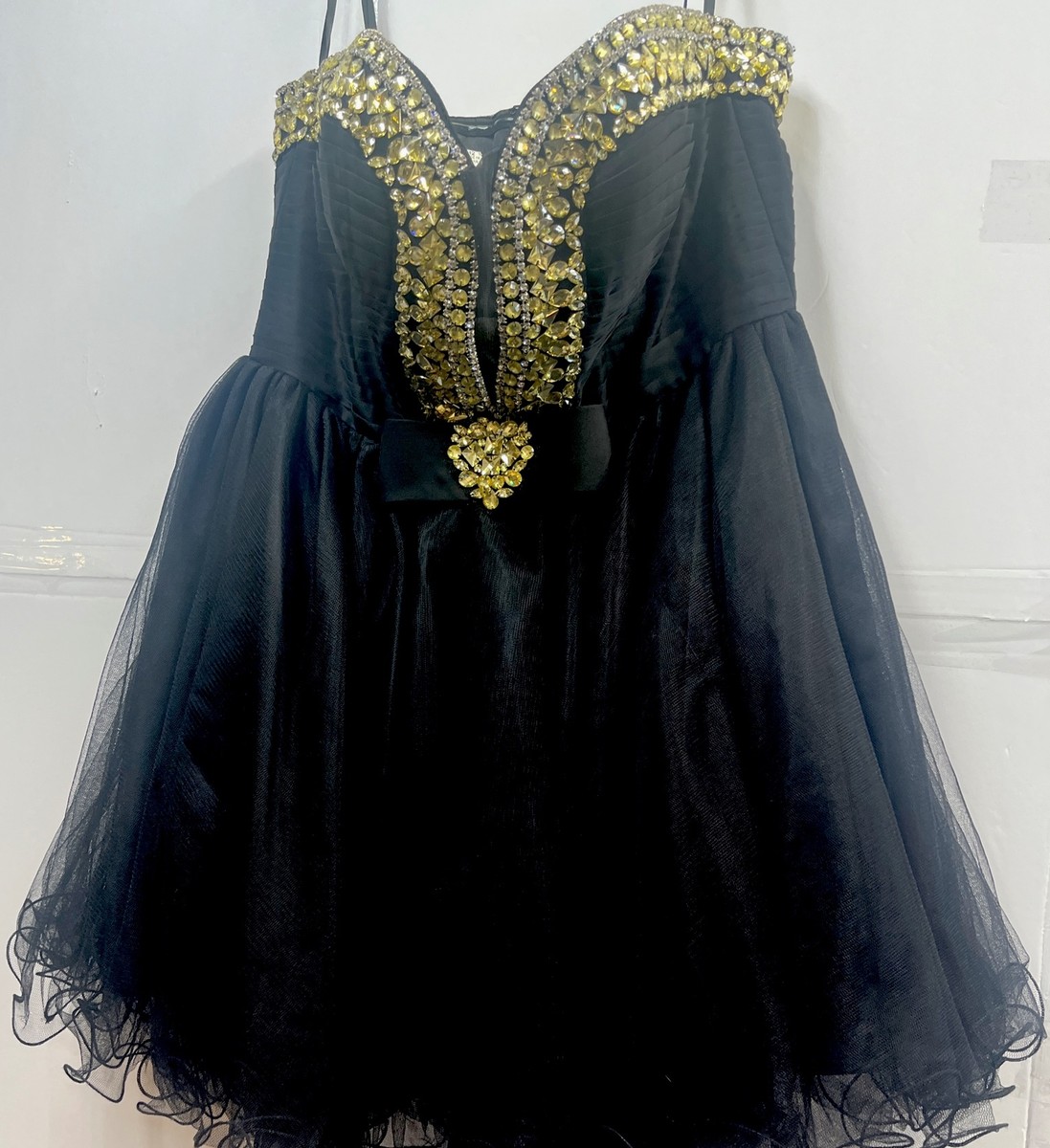 black cupcake dress 1950's Black Lace Strapless Cupcake Party Dress main image 0